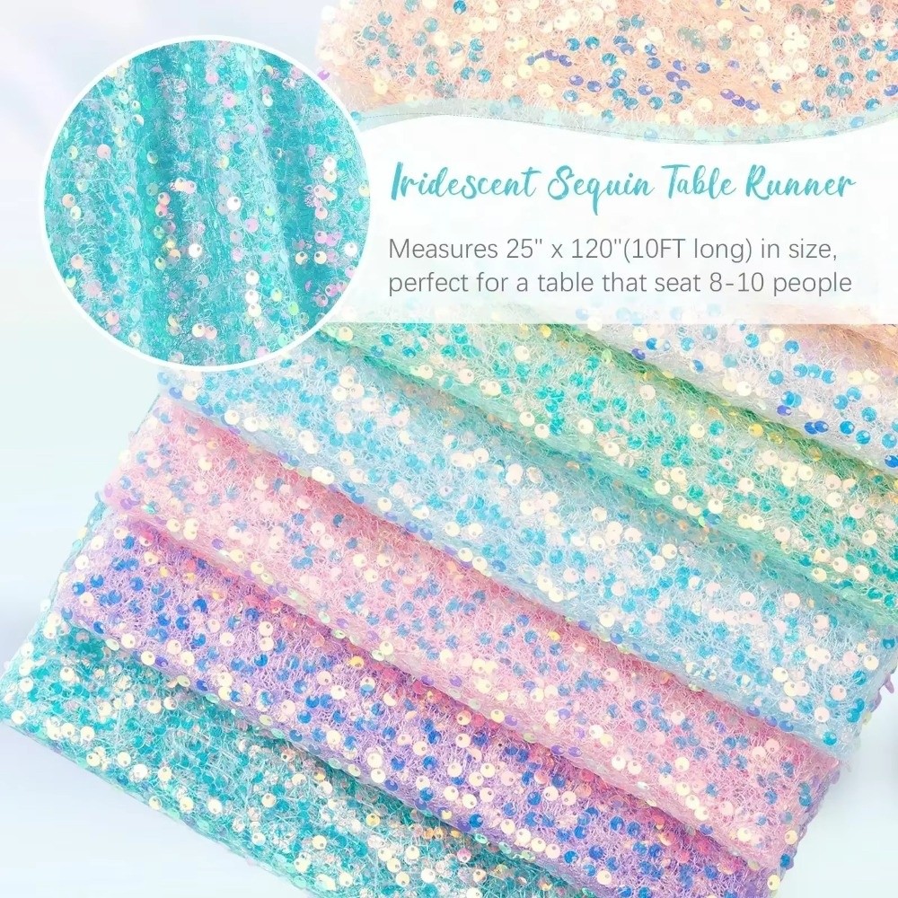 Table Runner Sequin - Decoratieve tafelloper, tafelloper met pailletten, paillettenstof,
