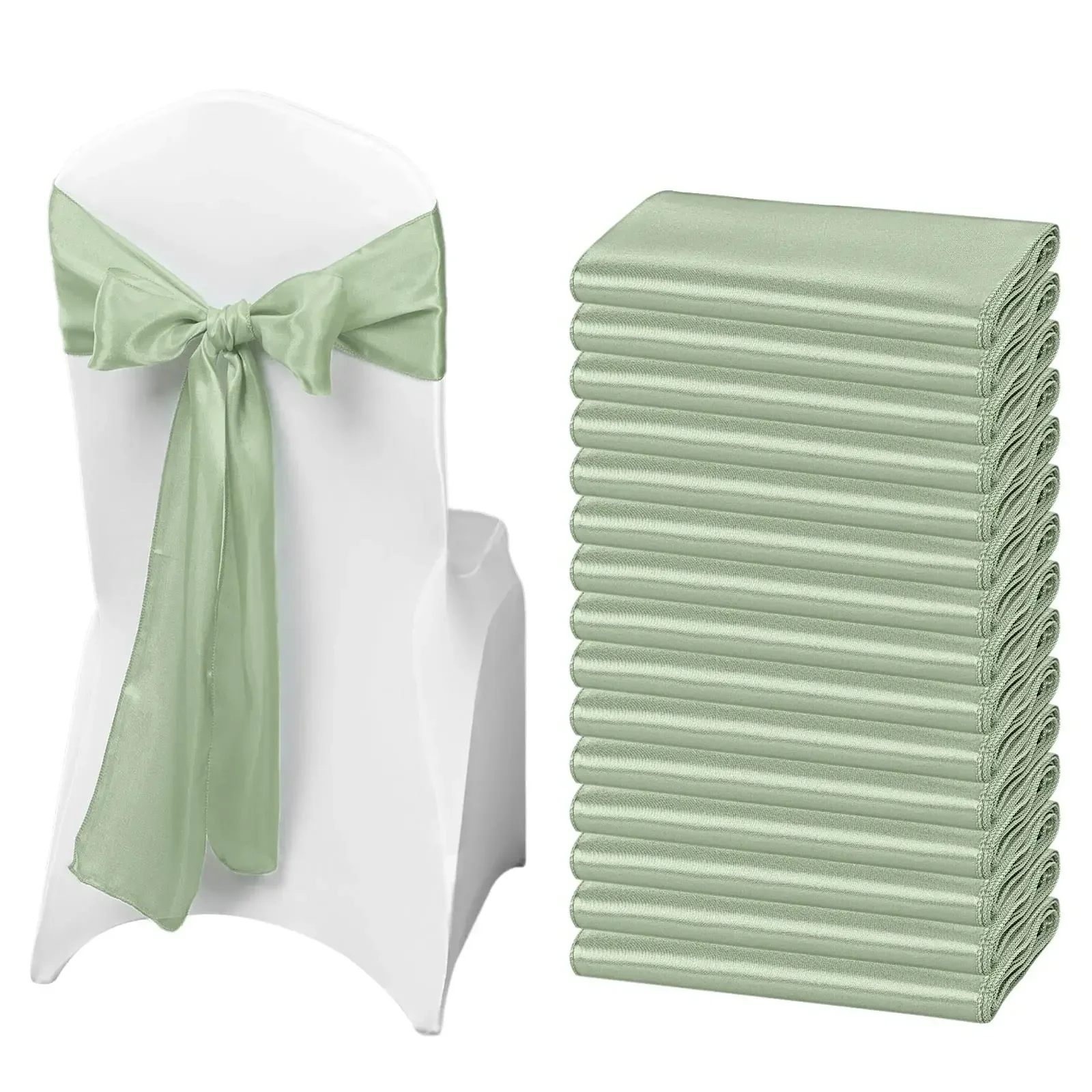 Wedding Supply Wholesale - Groothandel 10/50 stuks satijnen stoelstrikken, bruiloftstoelknooplinten