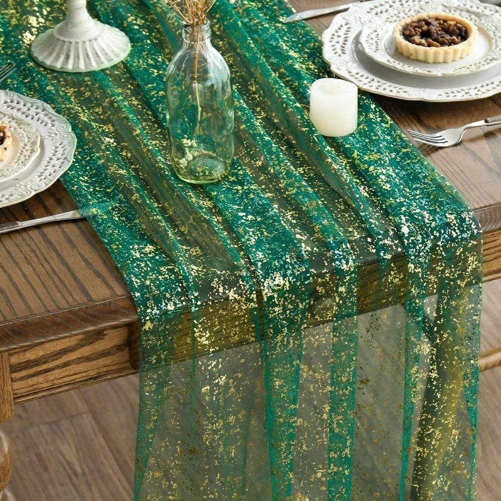 Table Runner Sequin - Decoratieve tafelloper van metallic folie, doorschijnende
