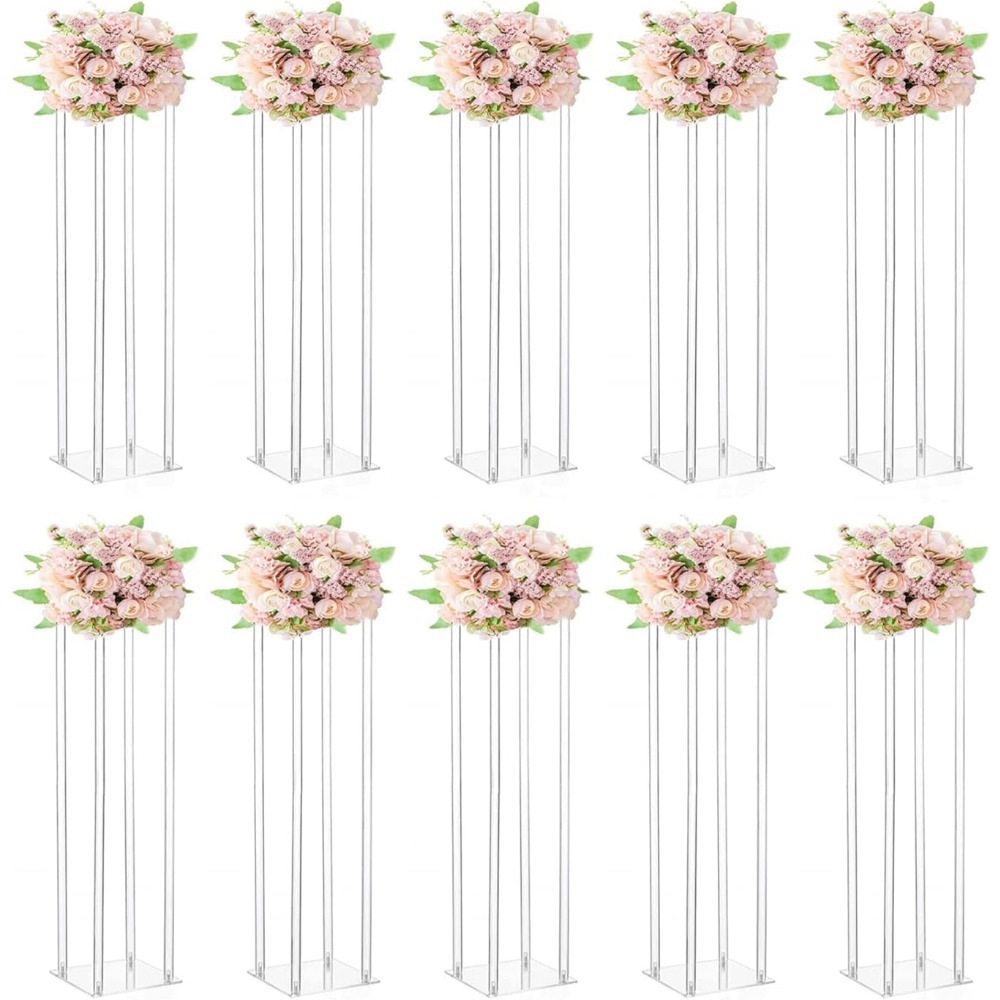 Centerpiece Vase Tall - 10-delige rechthoekige vazen van helder acryl
