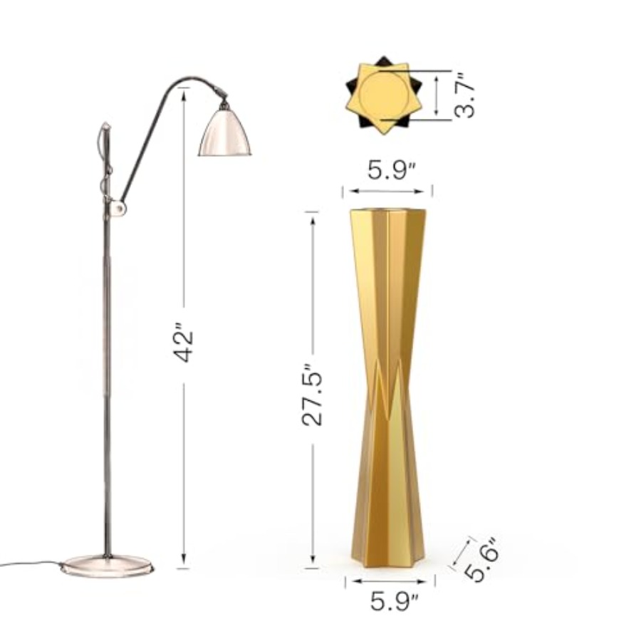 Stervormige gouden vloer vaas, - Centerpiece Vase Tall recensie en prijs