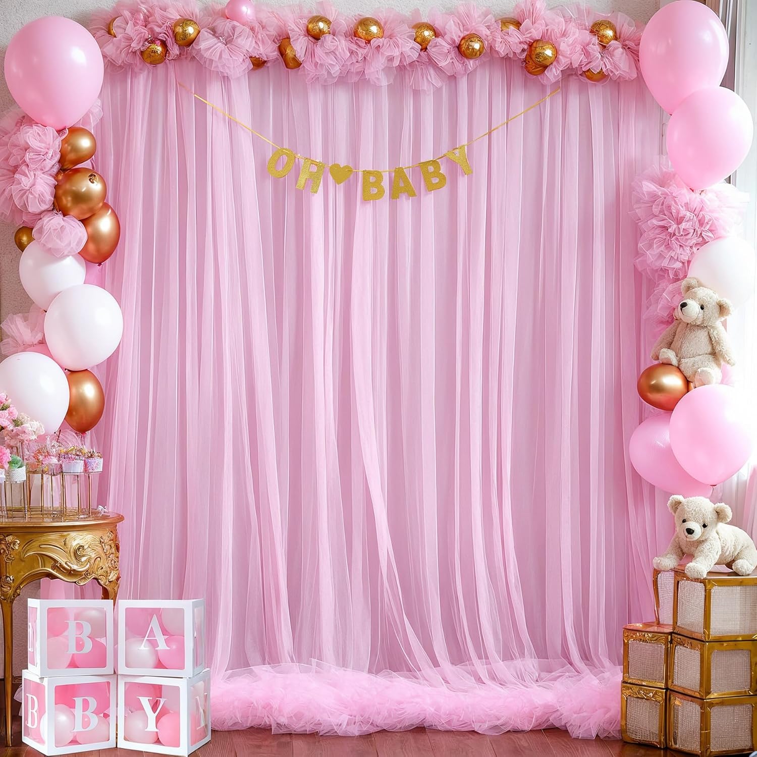 Roze Tule Achtergrond Gordijn  - Wedding Backdrop Curtain recensie en prijs