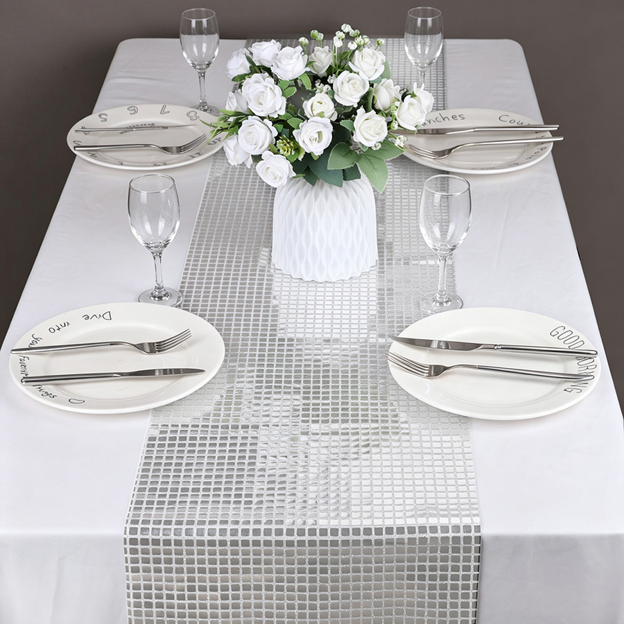 Spiegel zilveren pailletten ta - Table Runner Sequin recensie en prijs