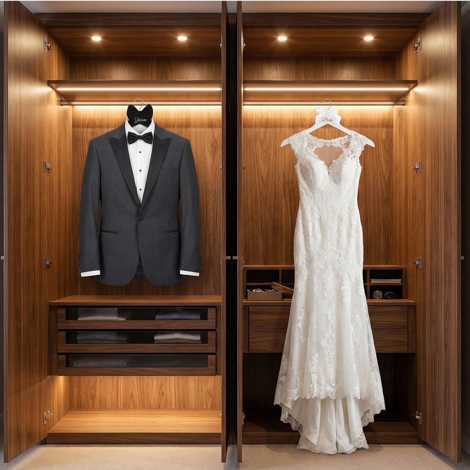 2 stuks houten bruidspaar-hang - Suit Supply Wedding Party recensie en prijs